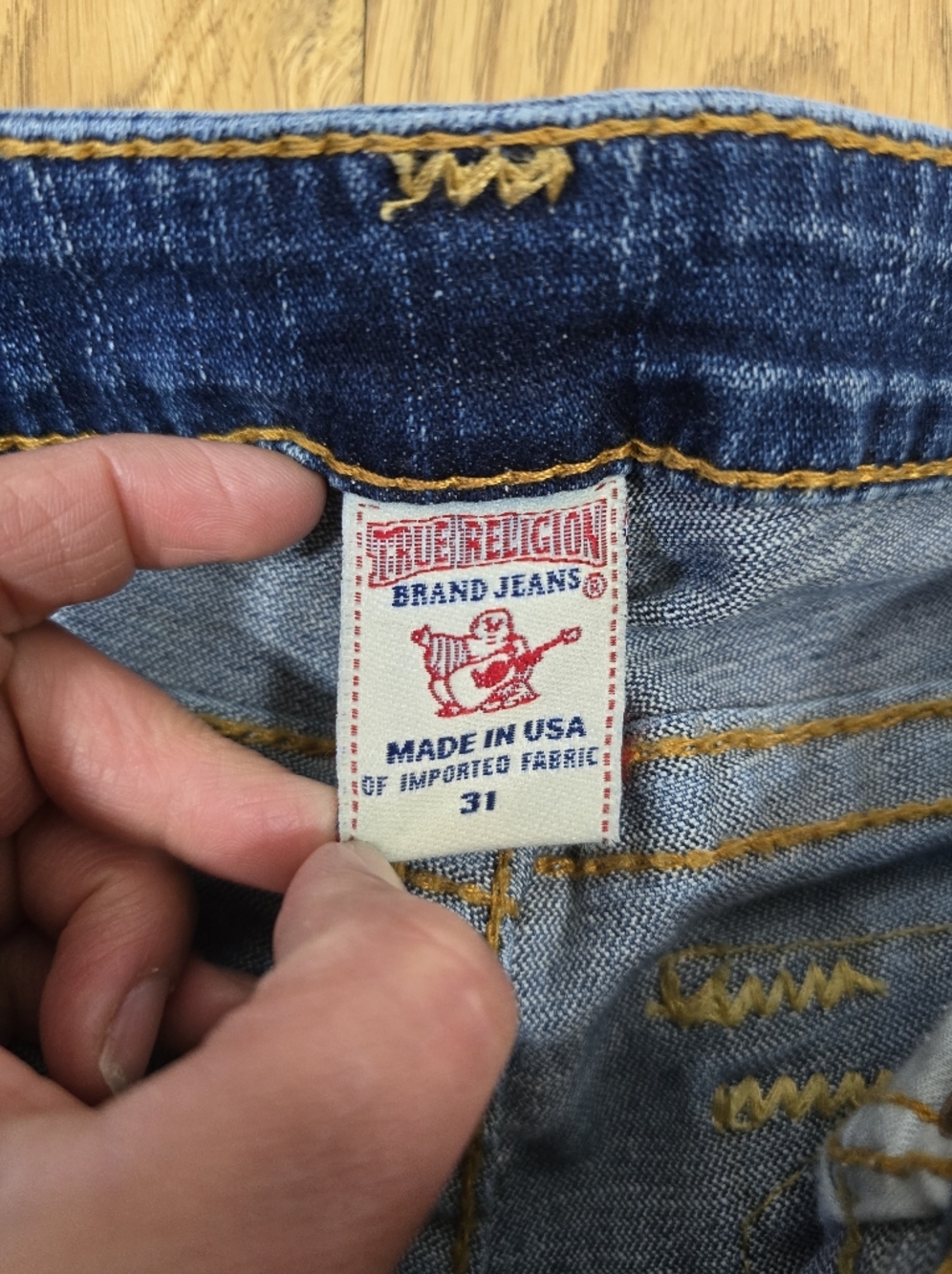 Y2k True Religion Low Rise Flare Jeans Size 31 Medium Wash - Picture 6 of 12